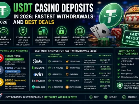 USDT Casino Deposits in 2026: Fastest Withdrawals and Best Deals